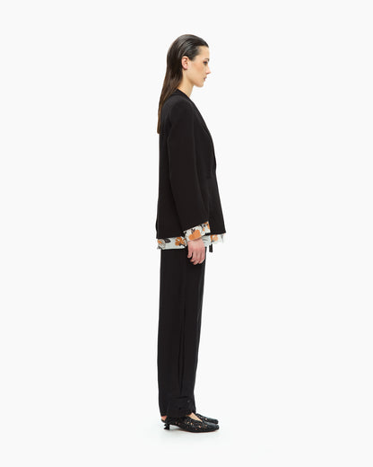 _MALLONI Blazer fluido con dettagli layered NERO