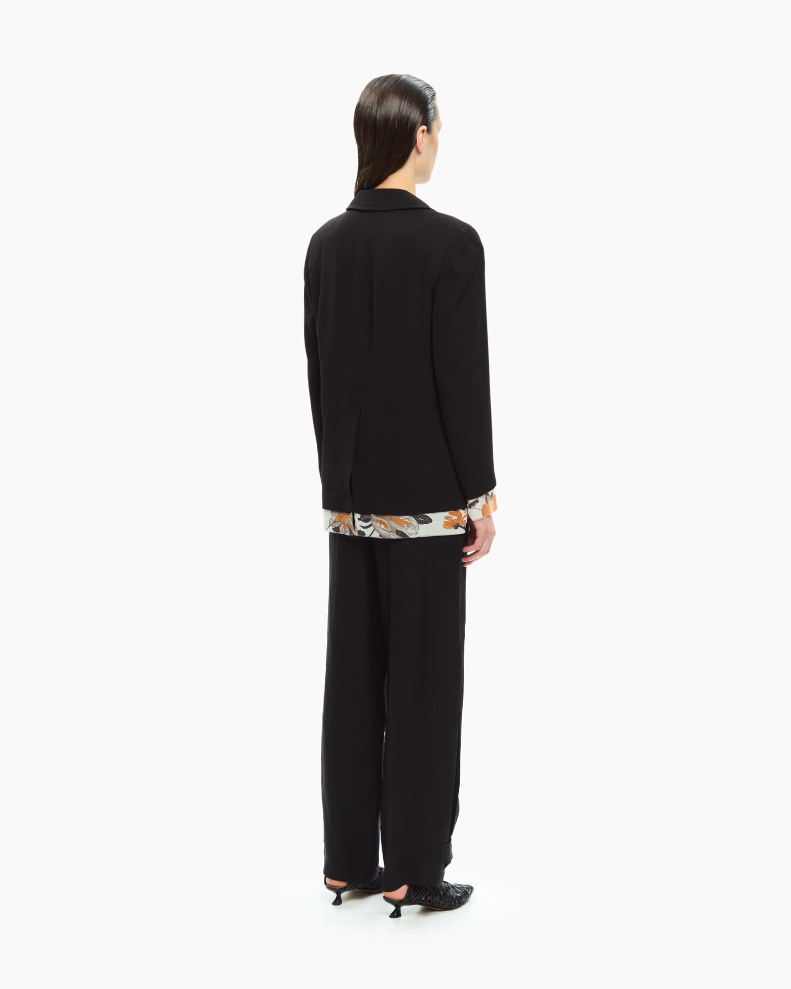 _MALLONI Blazer fluido con dettagli layered NERO