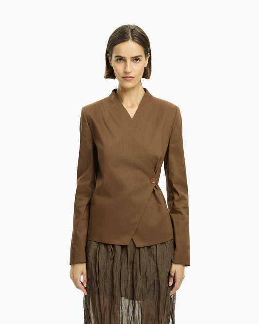 _MALLONI Giacca incrociata MARRONE