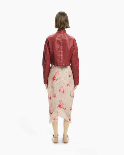 _MALLONI Giacca corta in pelle ROSSO