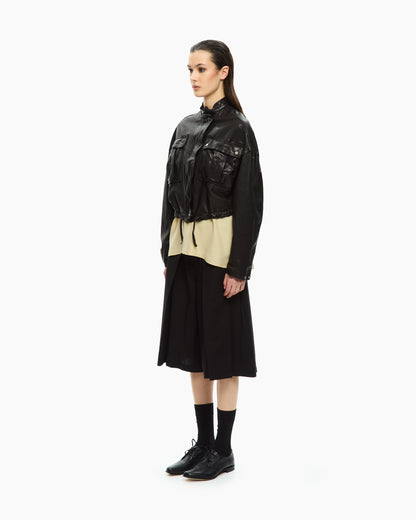_MALLONI Giacca corta in pelle NERO