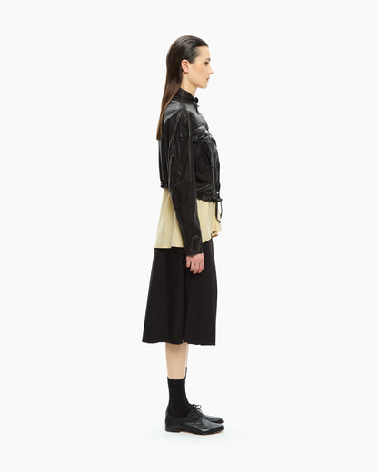 _MALLONI Giacca corta in pelle NERO
