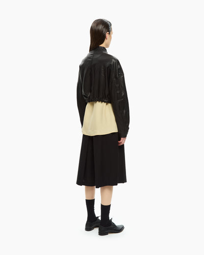 _MALLONI Giacca corta in pelle NERO