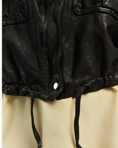 _MALLONI Giacca corta in pelle NERO
