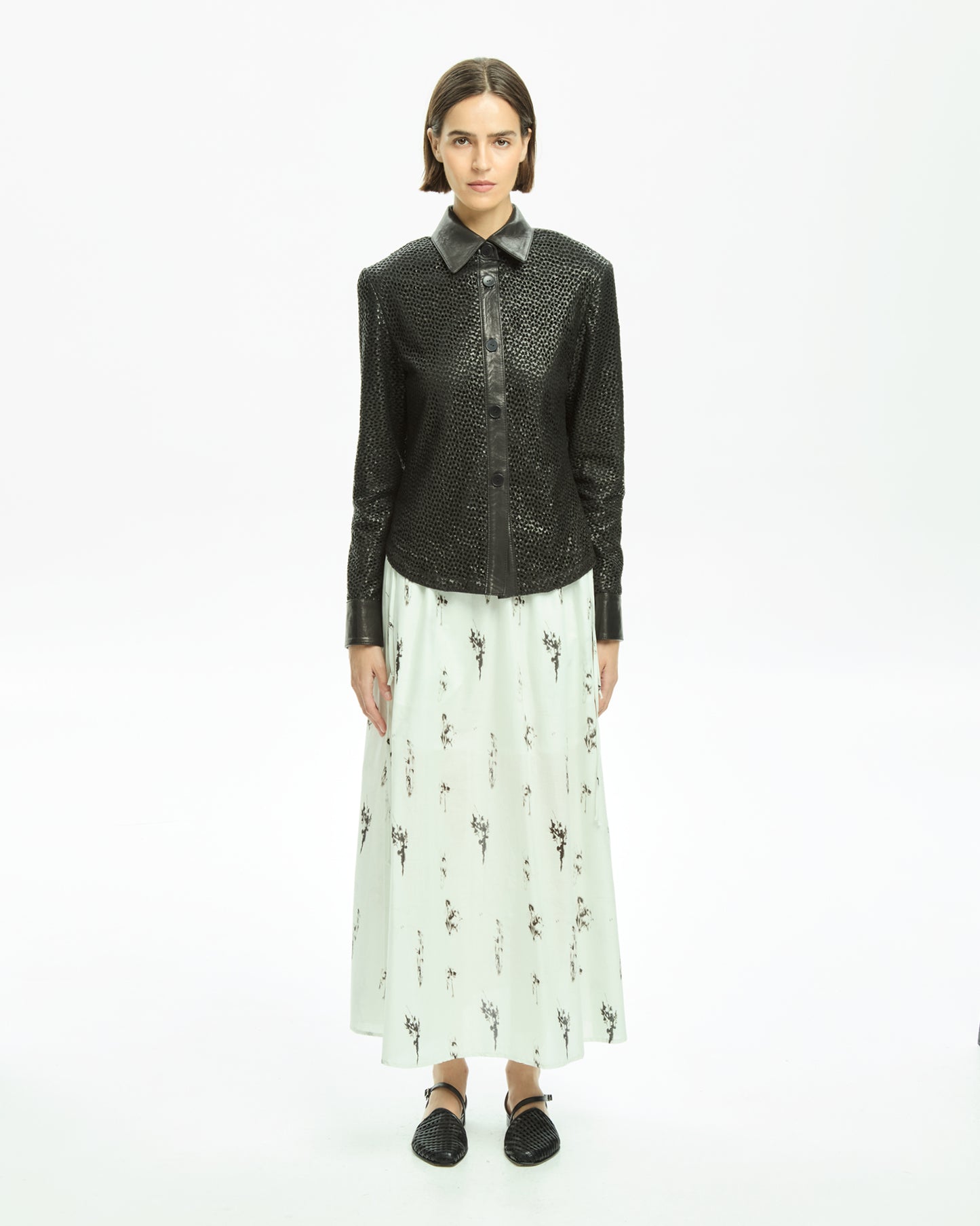 _MALLONI Camicia in pelle NERO