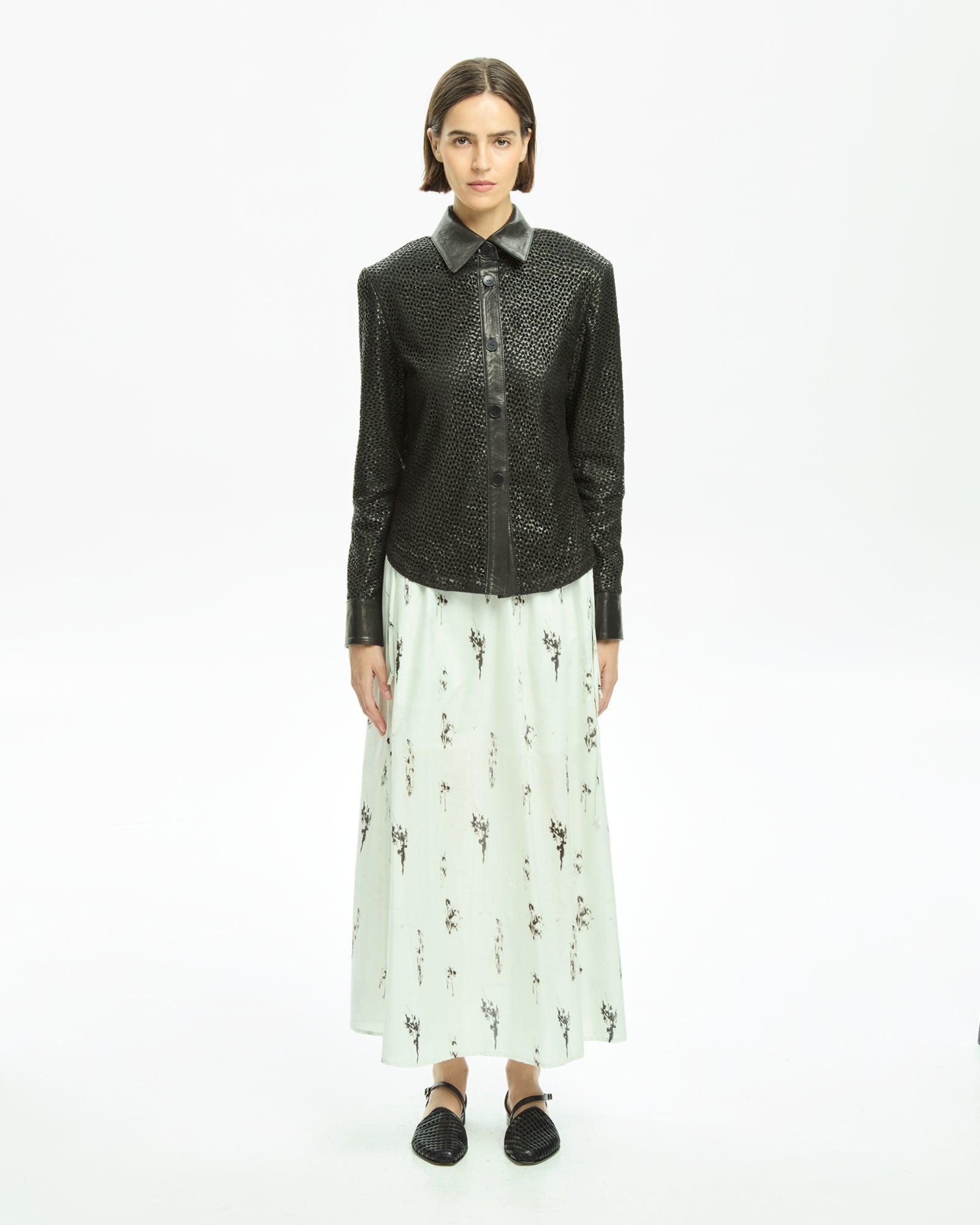 _MALLONI Camicia in pelle NERO