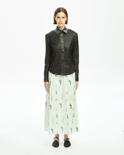 _MALLONI Camicia in pelle NERO