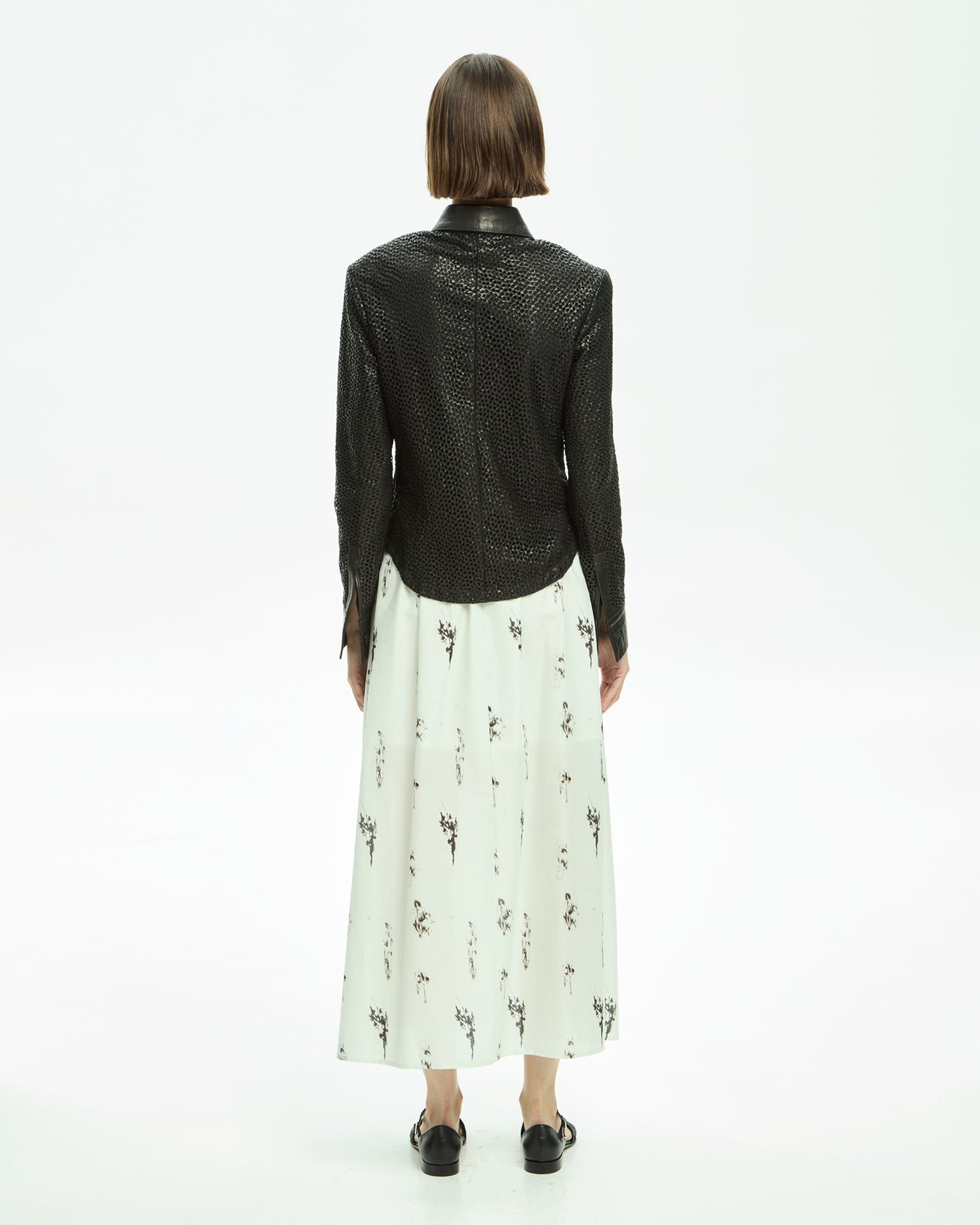 _MALLONI Camicia in pelle NERO