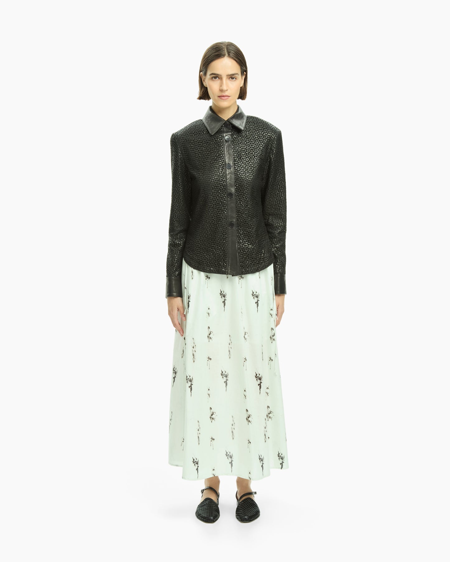 _MALLONI Camicia in pelle NERO