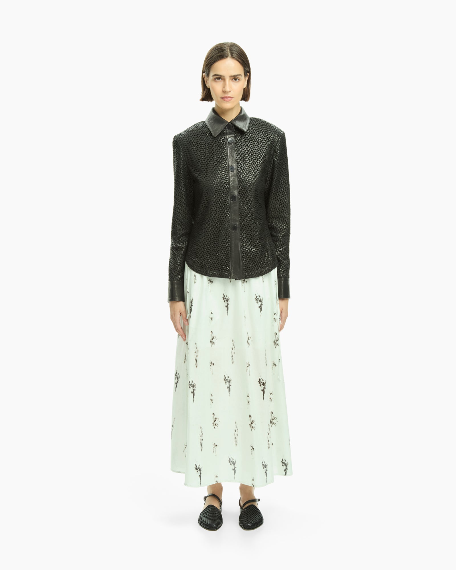 _MALLONI Camicia in pelle NERO