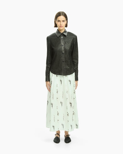_MALLONI Camicia in pelle NERO
