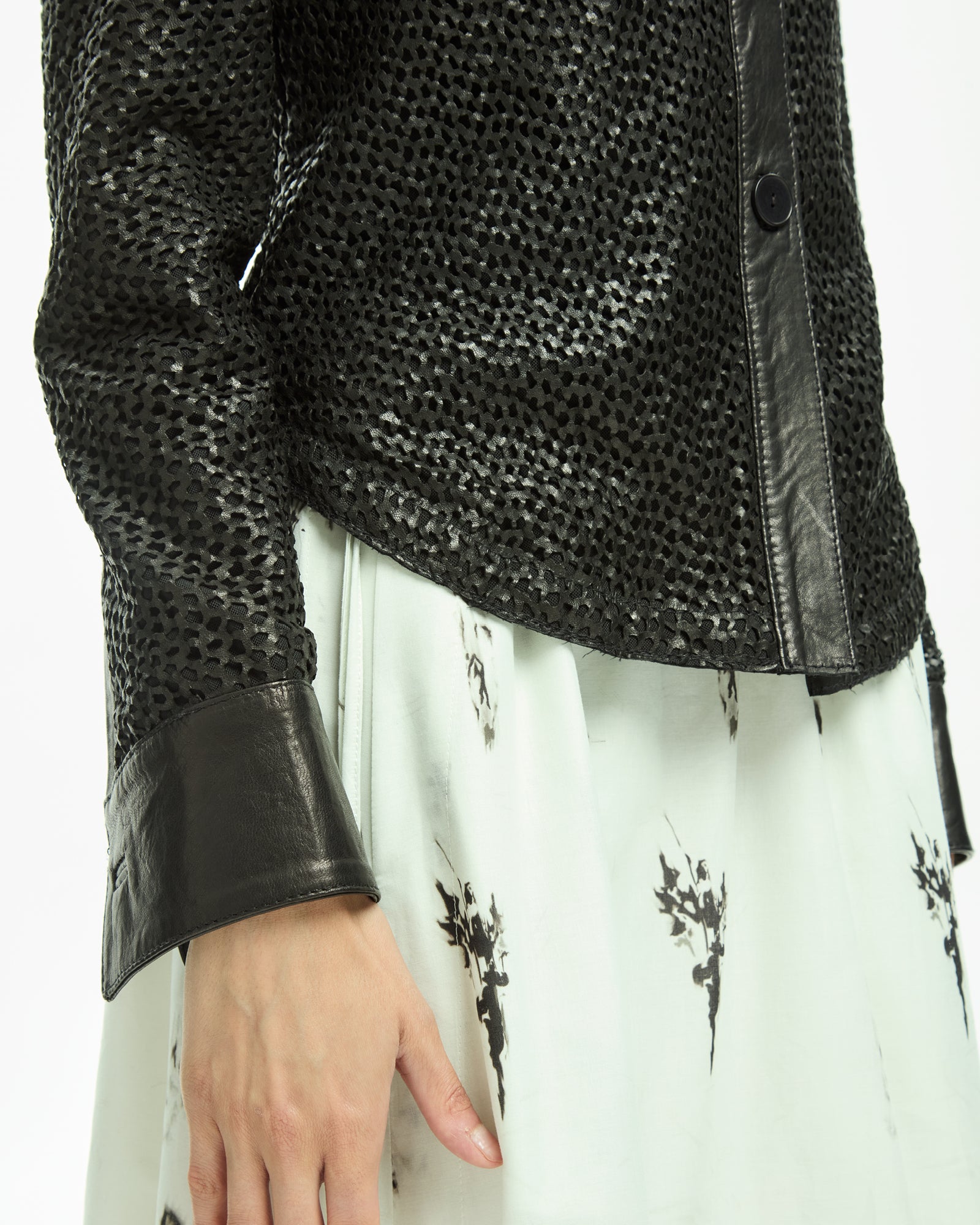 _MALLONI Camicia in pelle NERO