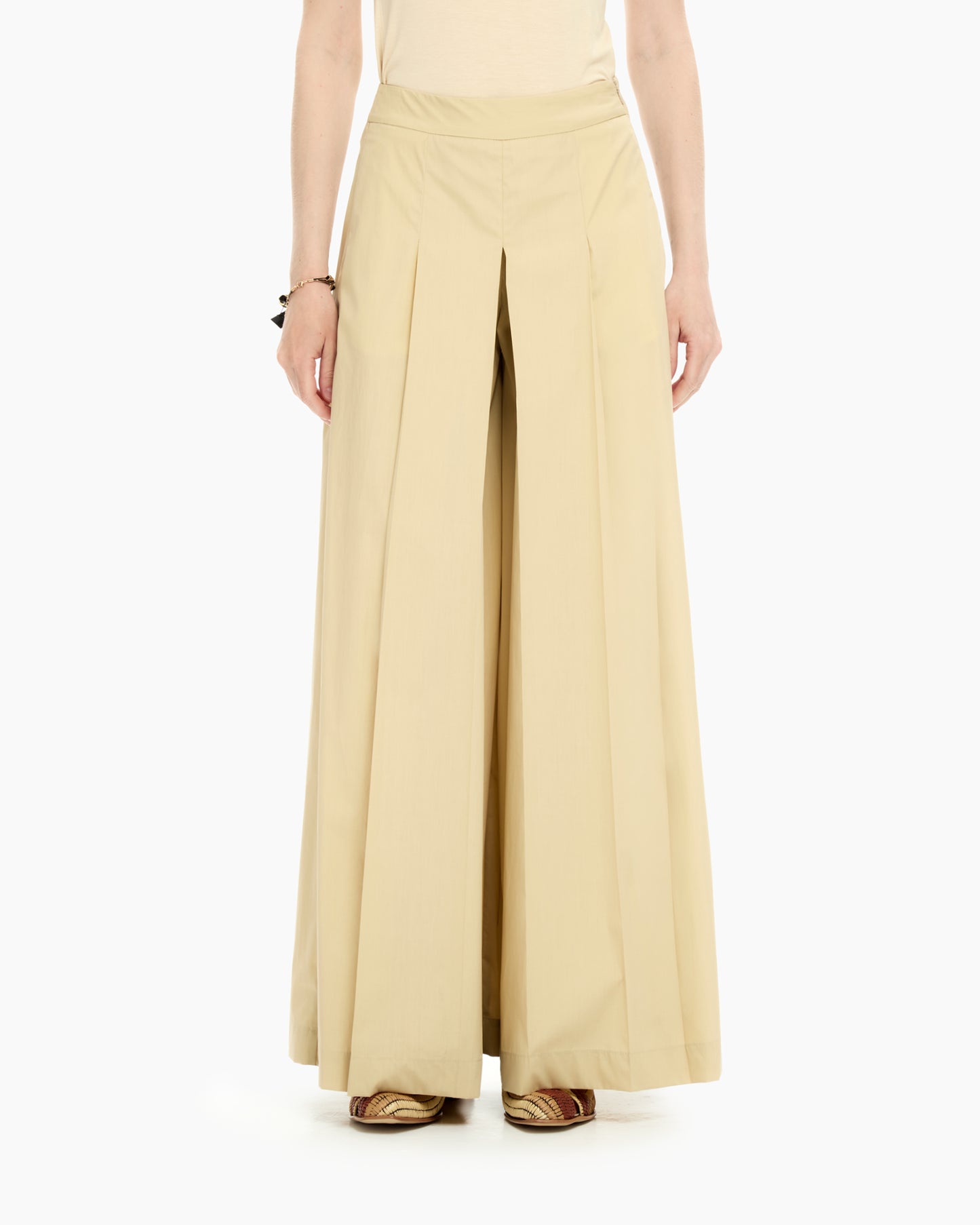 _MALLONI Pantalone lungo in popeline BEIGE