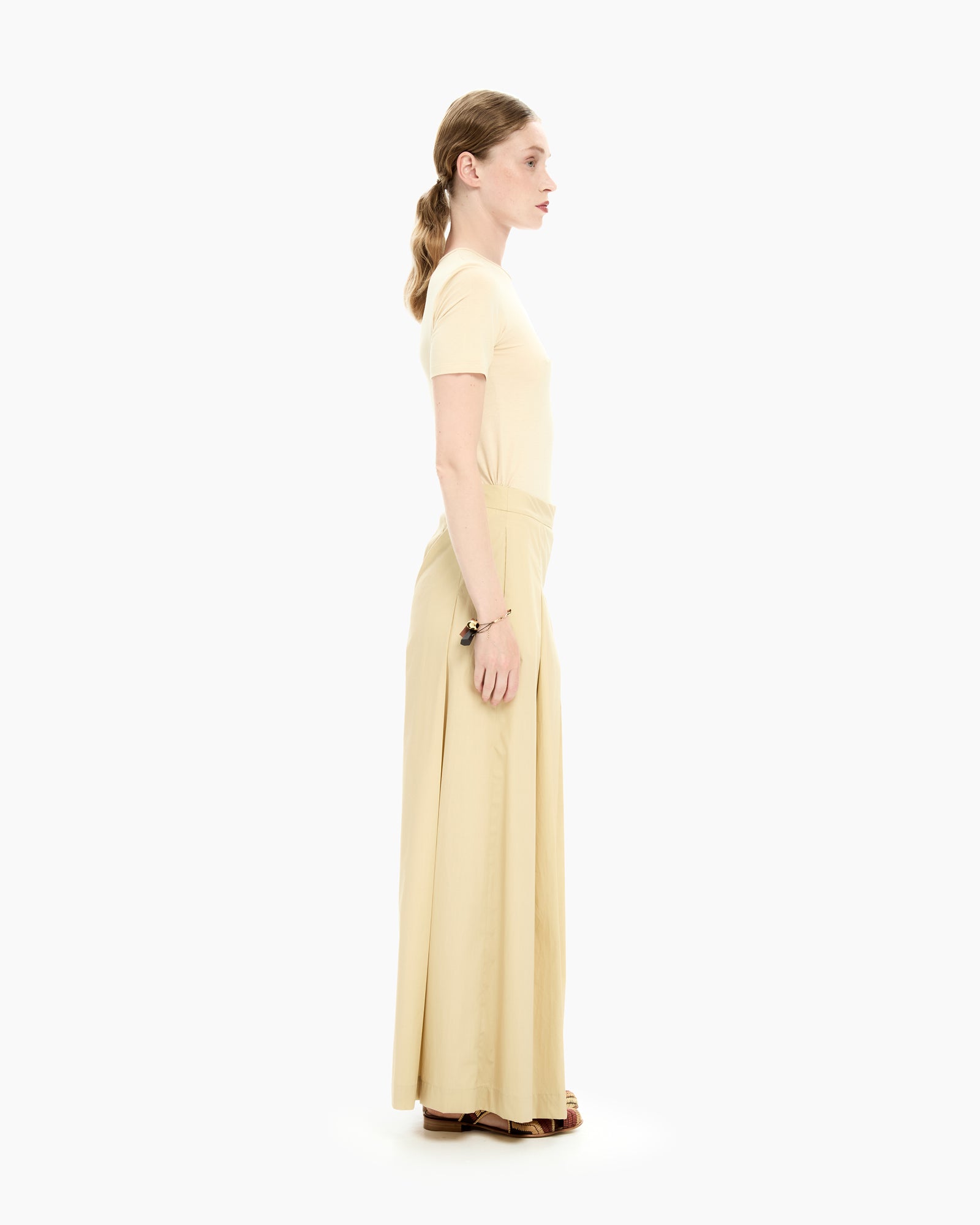 _MALLONI Pantalone lungo in popeline BEIGE