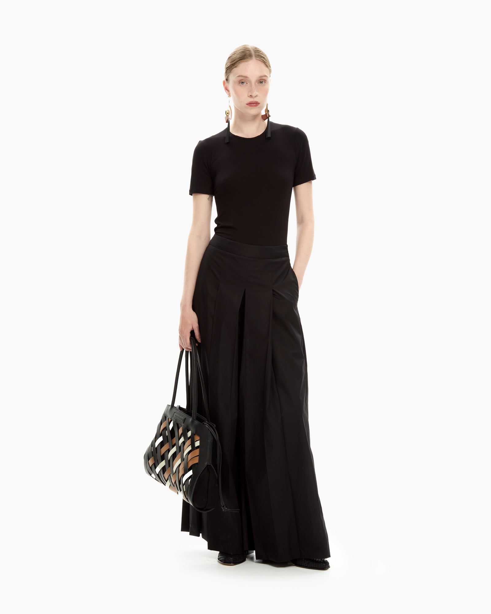 _MALLONI Pantalone lungo in popeline NERO