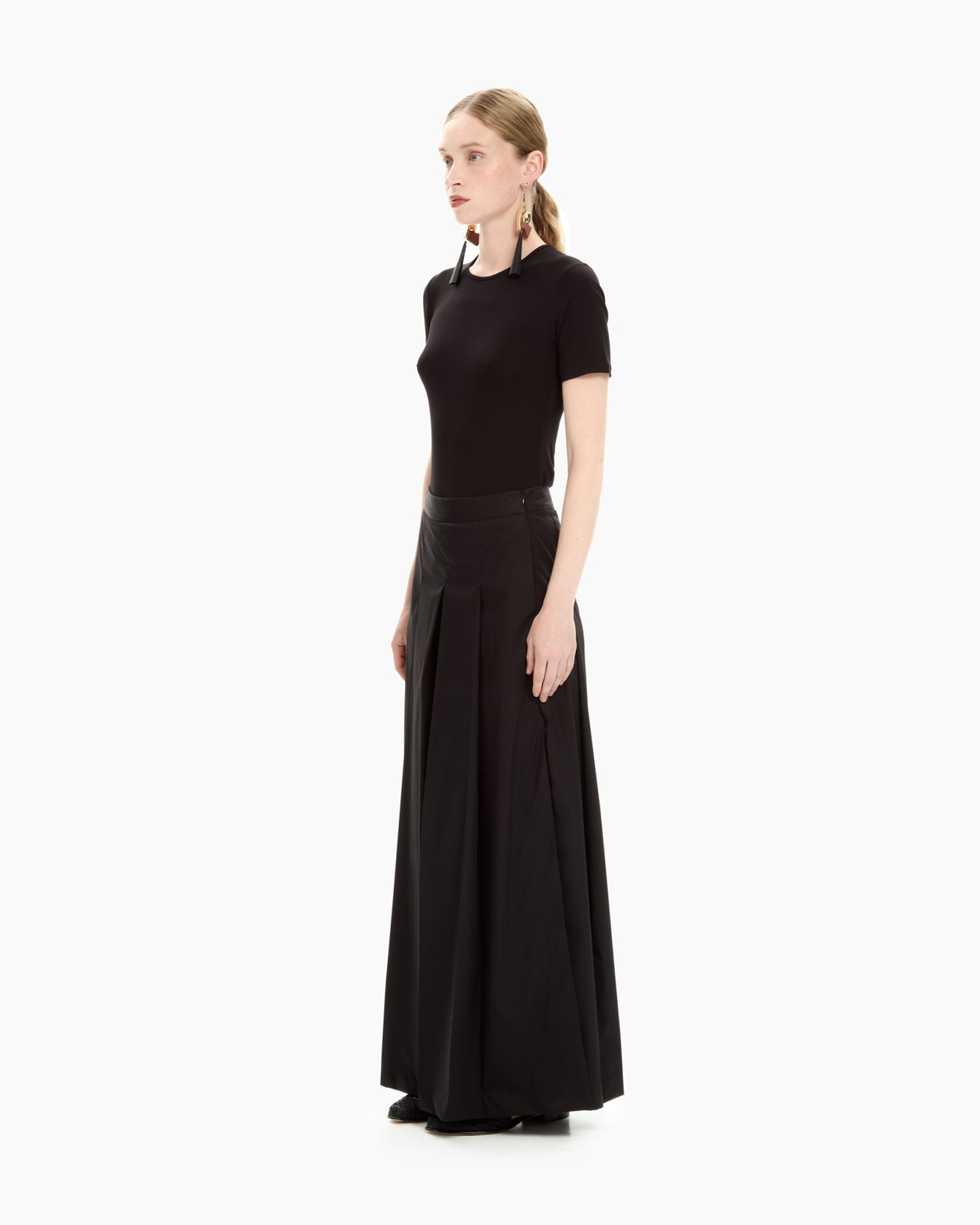 _MALLONI Pantalone lungo in popeline NERO