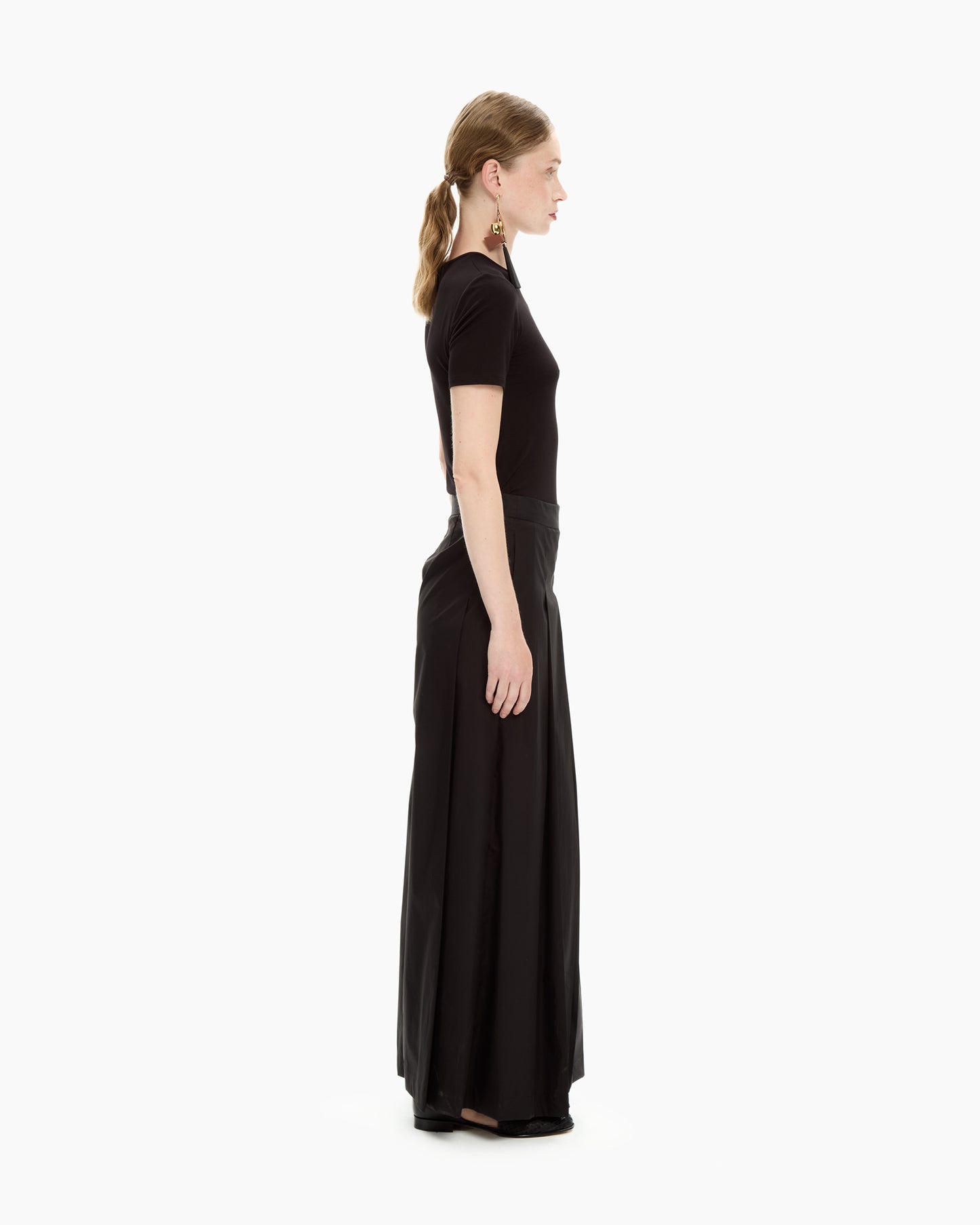 _MALLONI Pantalone lungo in popeline NERO
