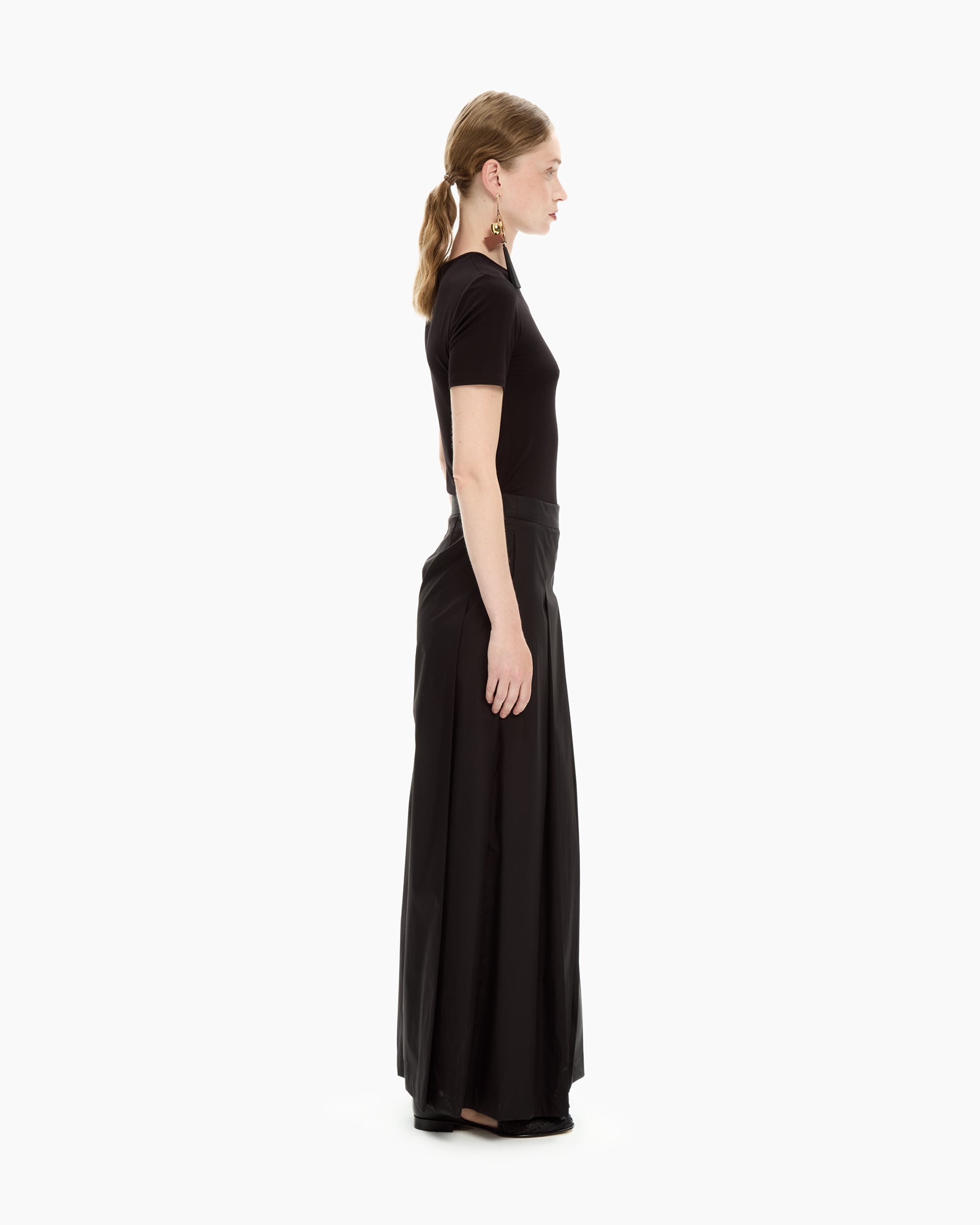 _MALLONI Pantalone lungo in popeline NERO