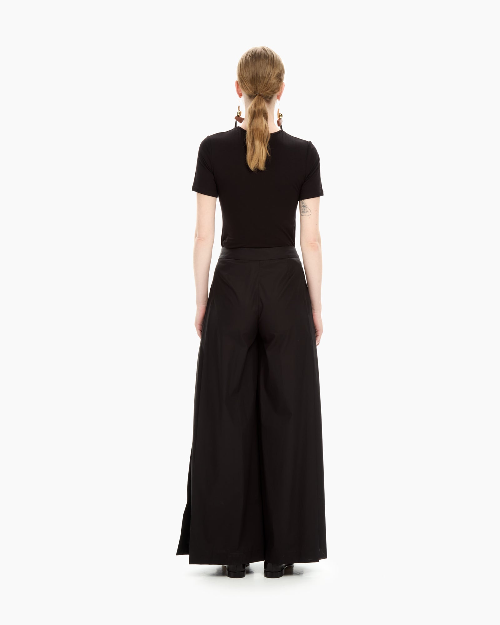 _MALLONI Pantalone lungo in popeline NERO