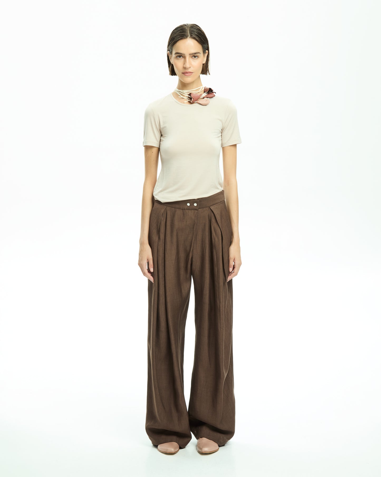 _MALLONI Pantalone ampio  MARRONE