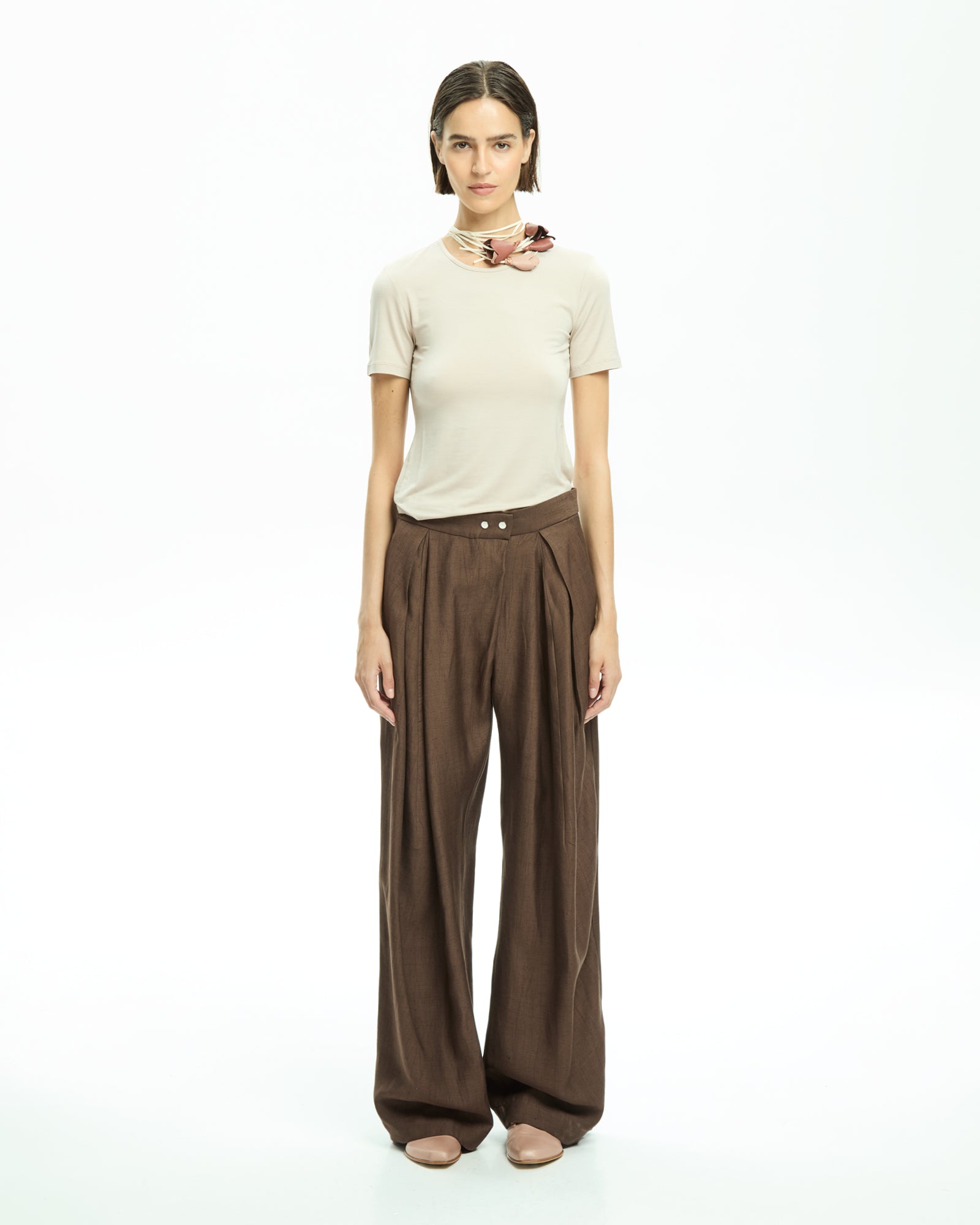 _MALLONI Pantalone ampio  MARRONE