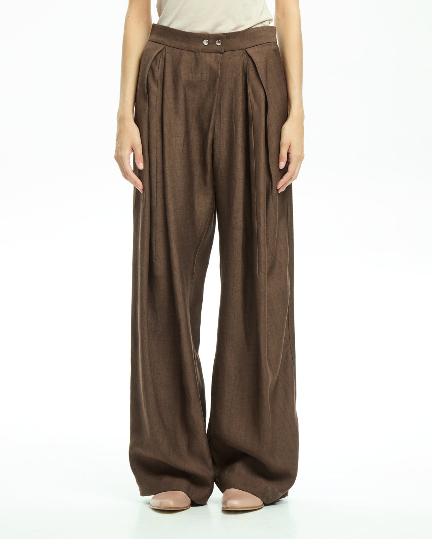 _MALLONI Pantalone ampio  MARRONE