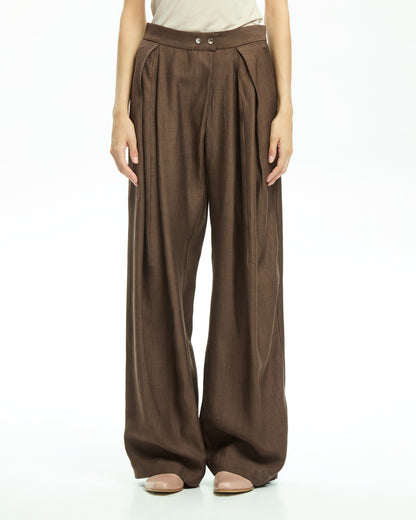 _MALLONI Pantalone ampio  MARRONE