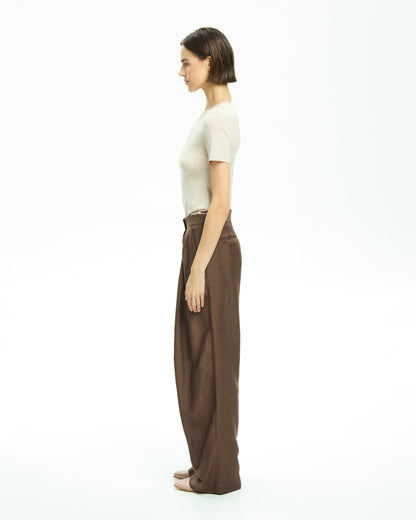 _MALLONI Pantalone ampio  MARRONE