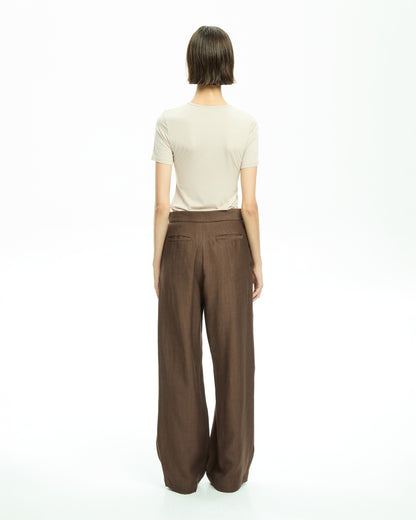 _MALLONI Pantalone ampio  MARRONE