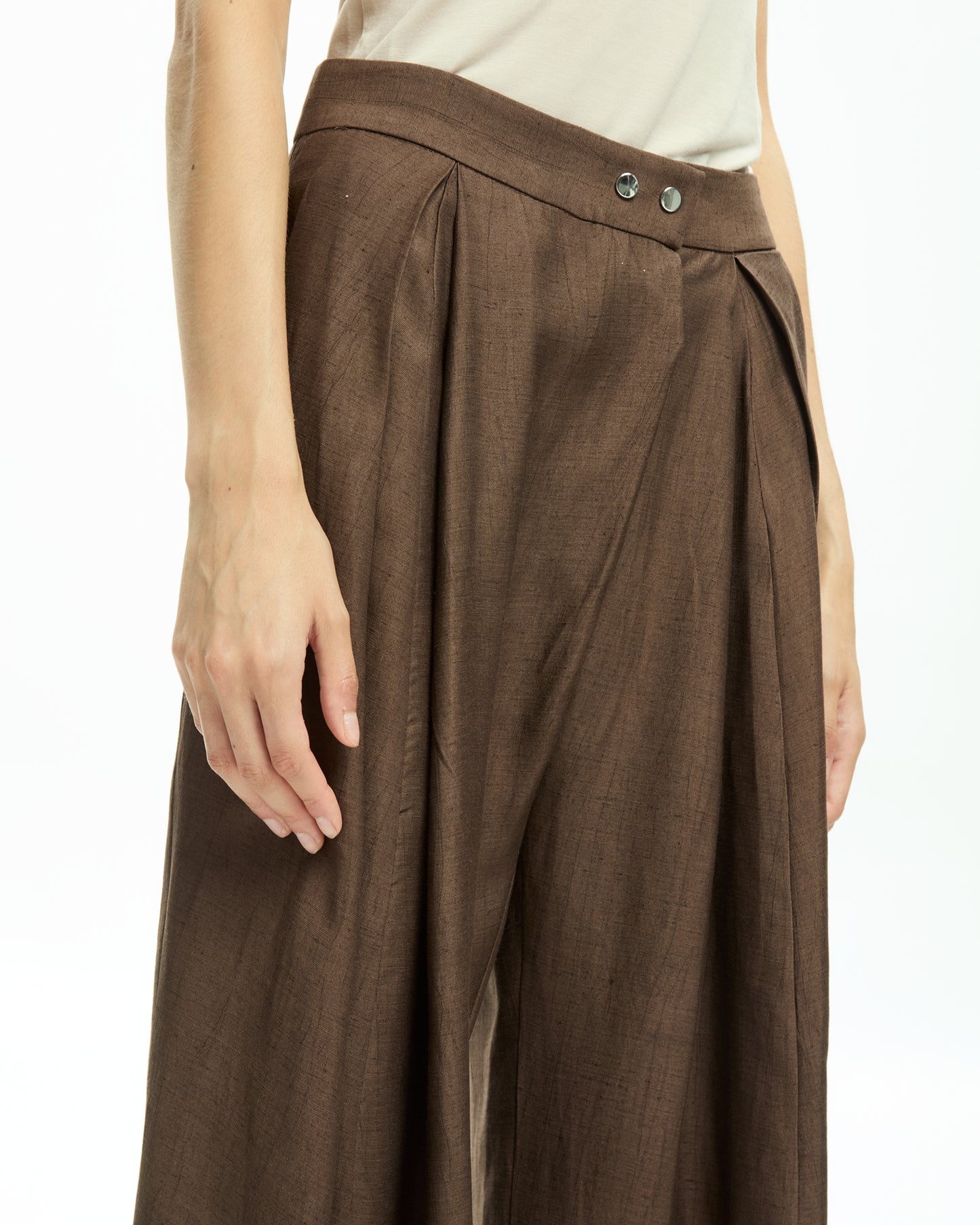 _MALLONI Pantalone ampio  MARRONE
