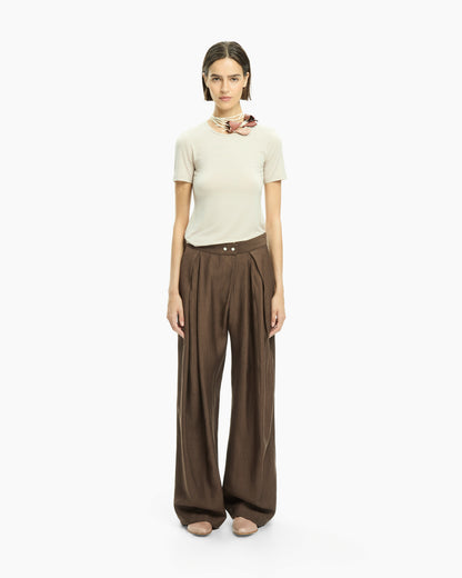_MALLONI Pantalone ampio  MARRONE
