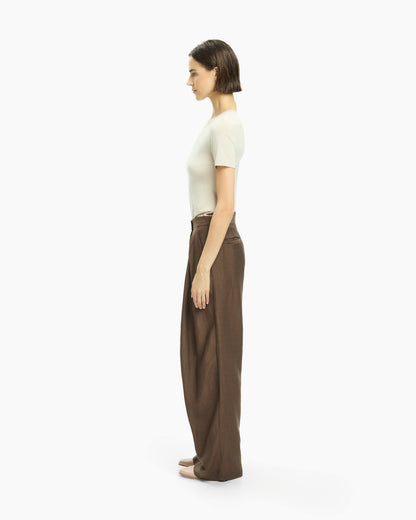_MALLONI Pantalone ampio  MARRONE