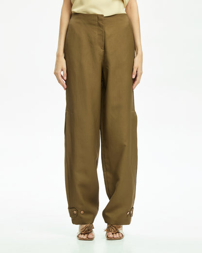 _MALLONI Pantalone morbido MARRONE