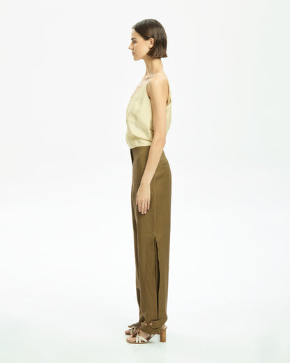 _MALLONI Pantalone morbido MARRONE