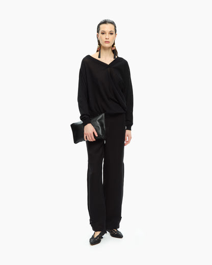 _MALLONI Pantalone morbido NERO