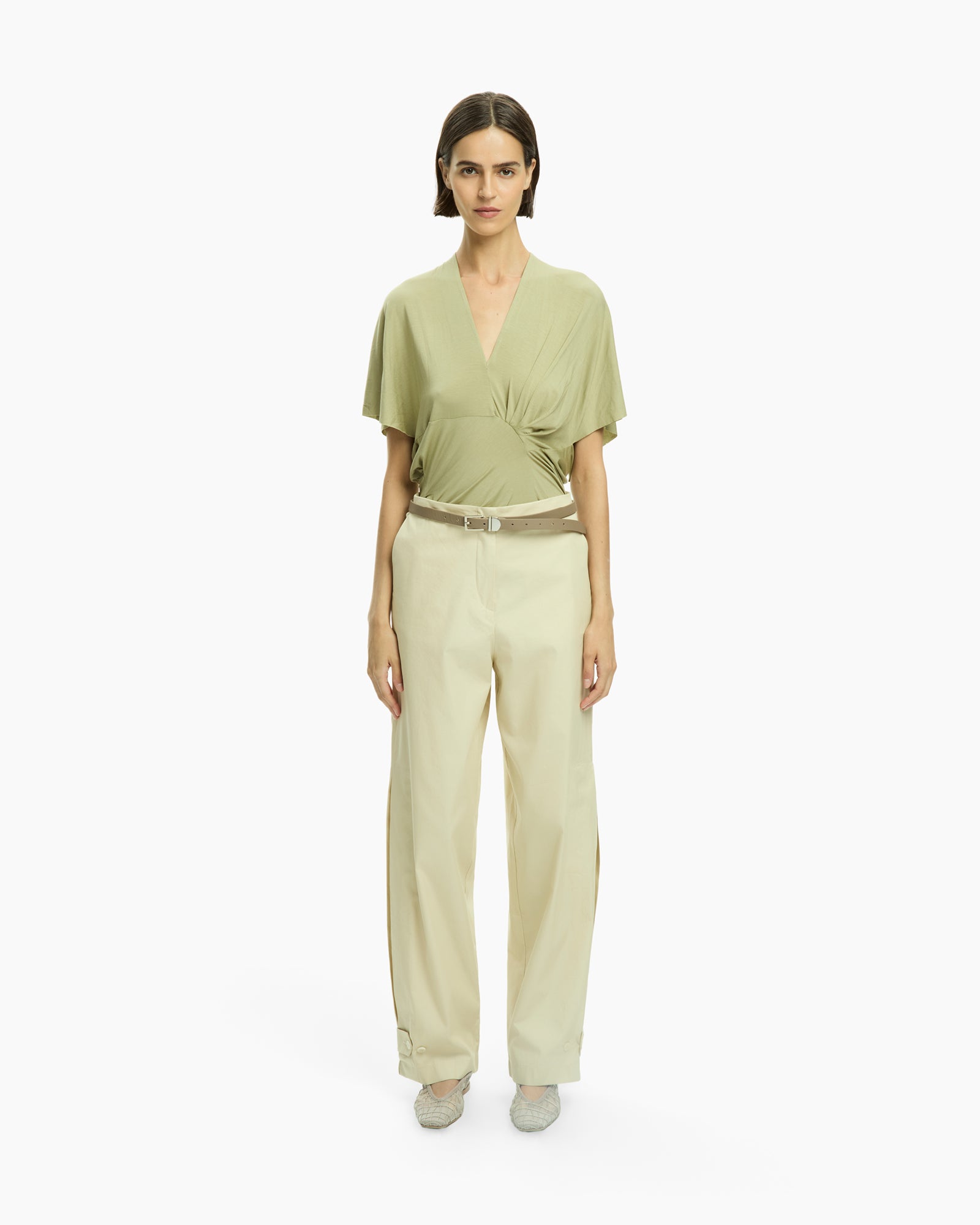 _MALLONI Pantalone a gamba morbida GIALLO