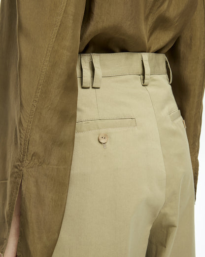 _MALLONI Pantalone a gamba ampia con vita alta TORTORA