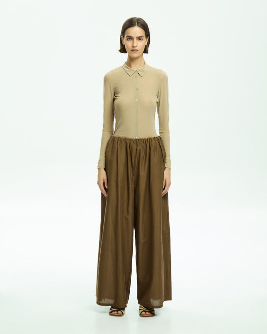 _MALLONI Pantalone con coulisse MARRONE