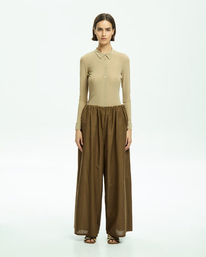 _MALLONI Pantalone con coulisse MARRONE