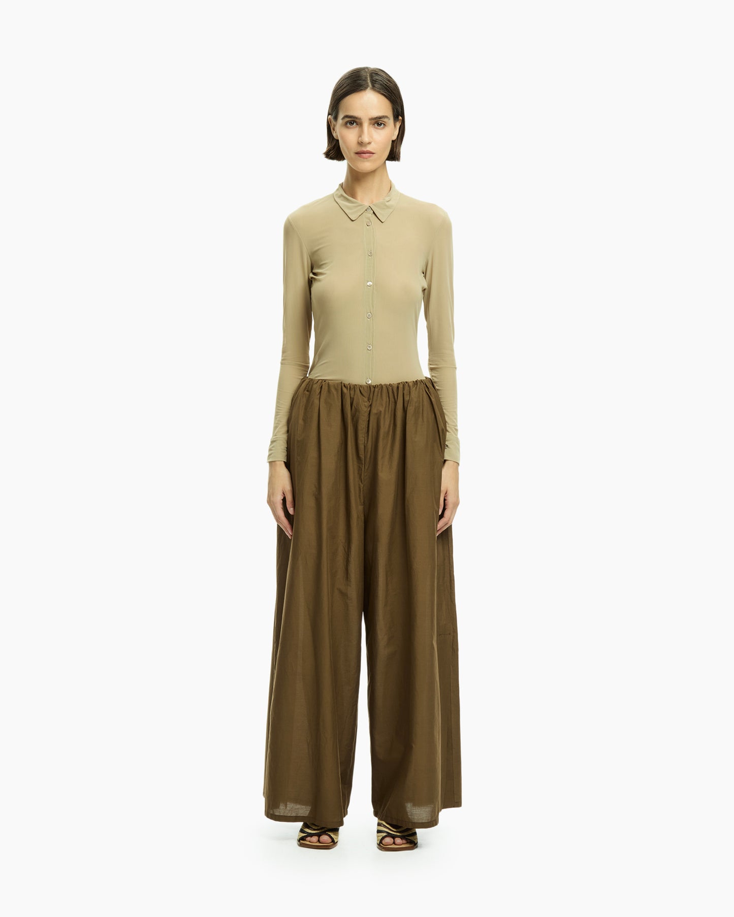 _MALLONI Pantalone con coulisse MARRONE