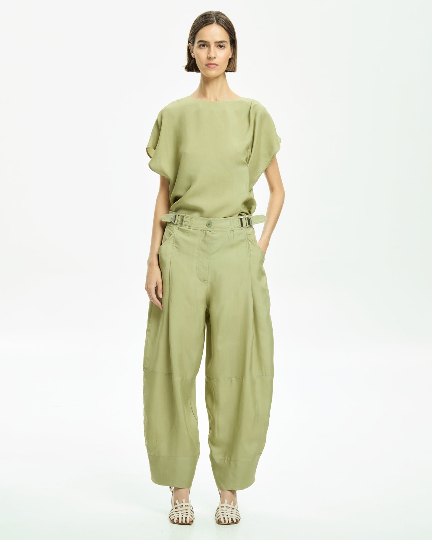 _MALLONI Pantalone con gamba morbida VERDE