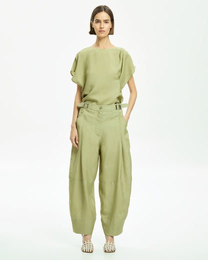 _MALLONI Pantalone con gamba morbida VERDE