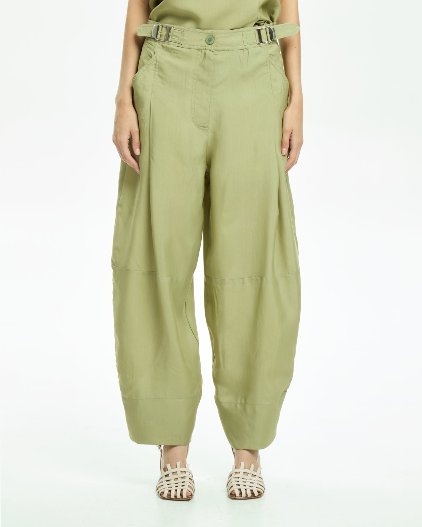 _MALLONI Pantalone con gamba morbida VERDE