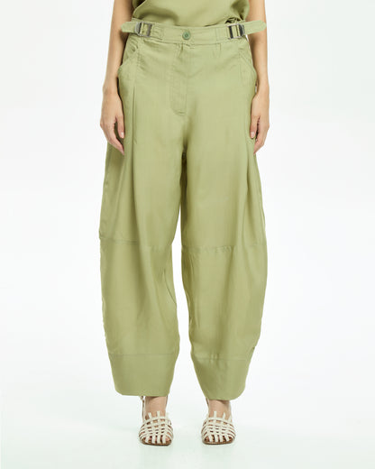 _MALLONI Pantalone con gamba morbida VERDE