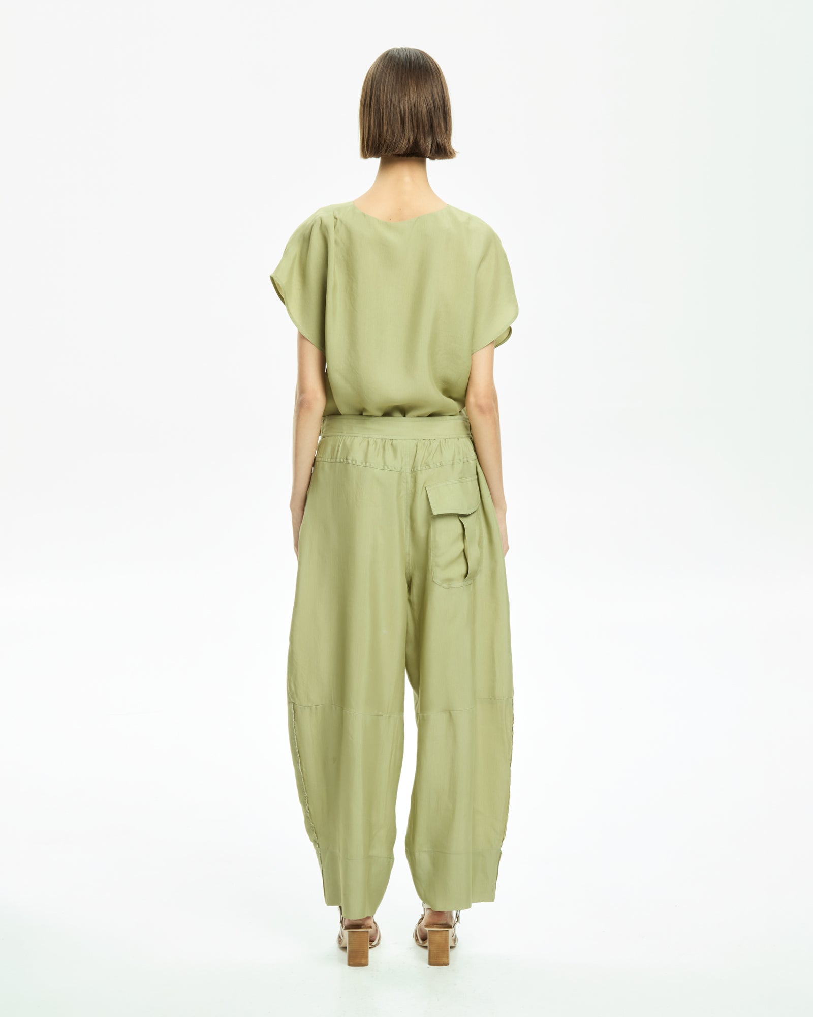 _MALLONI Pantalone con gamba morbida VERDE