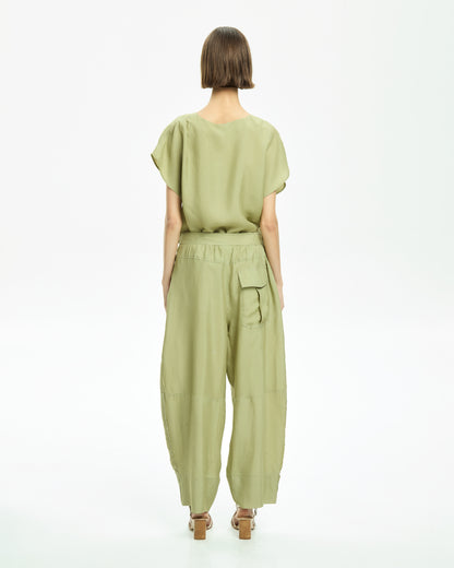 _MALLONI Pantalone con gamba morbida VERDE