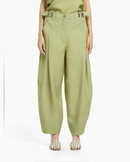 _MALLONI Pantalone con gamba morbida VERDE
