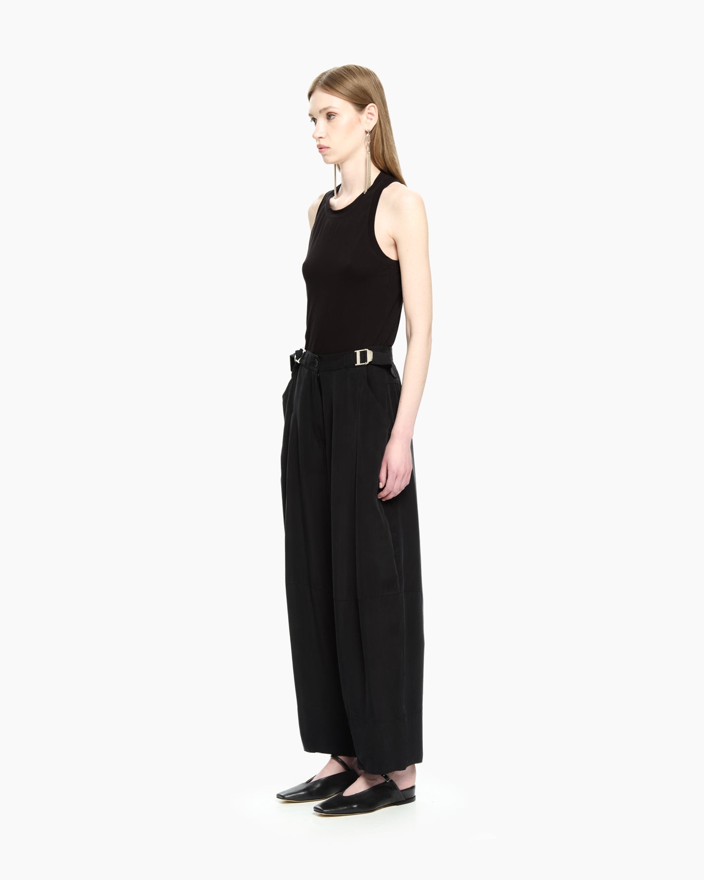 _MALLONI Pantalone con gamba morbida NERO