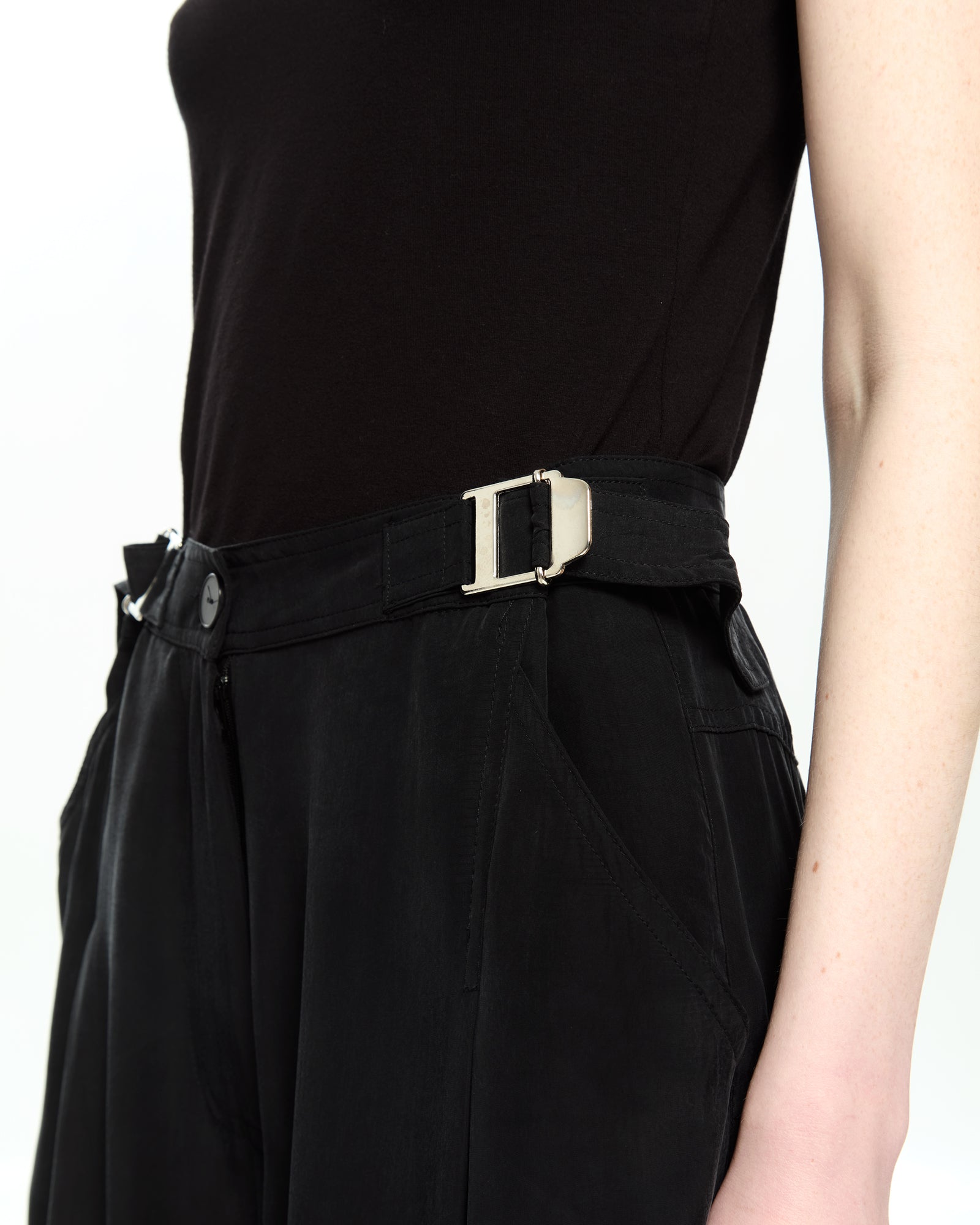 _MALLONI Pantalone con gamba morbida NERO