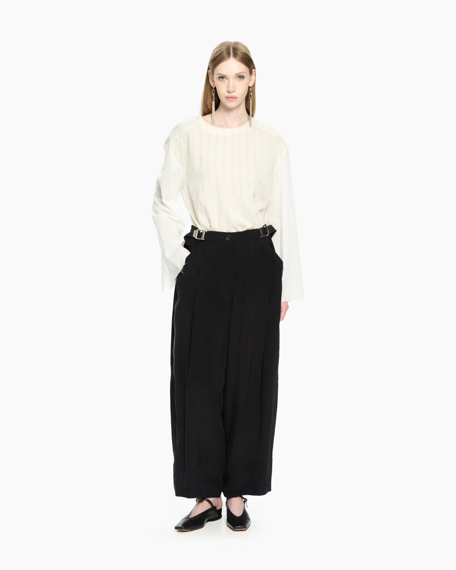 _MALLONI Pantalone con gamba morbida NERO